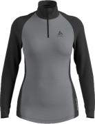Odlo Women's Tn L/S Halfzip Natural  Grey Melange - Dark Grey Melange