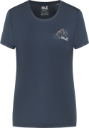 Jack Wolfskin Women's Peak Graphic T New Mountain Midnight Sky
