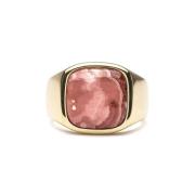 IX Studios Cushion Signet Rhodocrosite Ring 22 kt. Gullforgylt sølv DM...