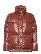 D1. Cropped Down Jacket Fôret Jakke Brown GANT