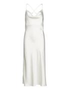 Objsateen S/L Midi Dress E Div Maxikjole Festkjole White Object