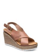 Olivia Sandal Med Hæl Espadrilles Brown SWEEKS