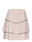 D6Chia Eyelet Mini Skirt Kort Skjørt Beige Dante6