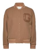 Wool Twill Gant Varsity Jacket Ulljakke Jakke Beige GANT