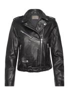 Rachel Leather Biker Skinnjakke Skinnjakke Black Jofama