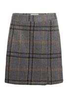 Annali Check Skirt Kort Skjørt Grey A-View