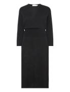 Rodalenaiw Rib-Waist Dress Maxikjole Festkjole Black InWear