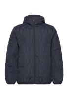 Puffer Jacket W?.Hood Fôret Jakke Navy Lindbergh