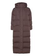 Maxi Hooded Puffer Coat Fôret Kåpe Brown Superdry