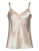 Pure Silk - Camisole W.lace Topp Cream Lady Avenue