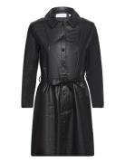 Viodina 7/8 Coated Dress Kort Kjole Black Vila