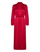 Vmmerle L/S Ancle Shirt Dress Wvn Exp Maxikjole Festkjole Red Vero Mod...