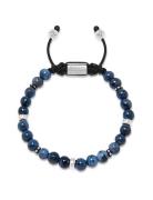 Men's Beaded Bracelet With Blue Dumortierite And Silver Armbånd Smykke...