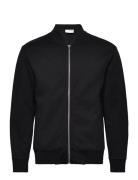 Slhmack Sweat Bomber Ls Noos Bomberjakke Jakke Black Selected Homme