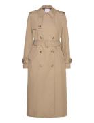 Double-Breasted Cotton Trench Coat Trench Coat Kåpe Beige Mango