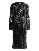 Neo Sequins Phalia Dress Knelang Kjole Black Mads Nørgaard