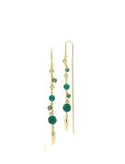 Majesty Long Earring Øredobber Smykker Green Izabel Camille