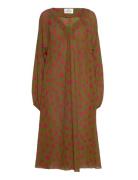 Bumpy Flower Bellini Dress Knelang Kjole Brown Mads Nørgaard