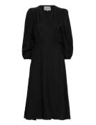 Josia Wrap Dress Knelang Kjole Black Minus