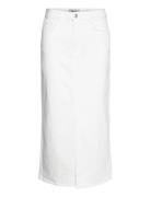 Mmmella White Denim Skirt Knelangt Skjørt White MOS MOSH