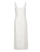 Chrochet Dress Knelang Kjole White Gina Tricot