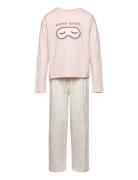 Printed Long Pyjamas Pyjamas Sett Pink Mango