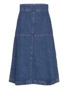 Denim Lunar Skirt Knelangt Skjørt Blue Mads Nørgaard