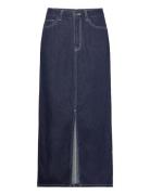 Objlea Mw Denim Long Skirt 129 Langt Skjørt Blue Object