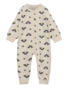 Nightsuit W. Aop Pyjamas Sie Jumpsuit Cream CeLaVi