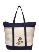 Polo Bear Canvas Tote Shopper Veske Cream Polo Ralph Lauren