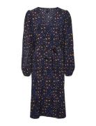 Vmanne Ls Calf Dress Wvn Knelang Kjole Blue Vero Moda