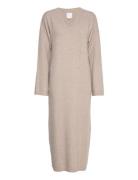 Huurre Bouclé Knit Dress Knelang Kjole Grey Hálo