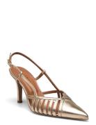 264-Dinky Cuir Metallise Sandal Med Hæl Gold Jonak Paris