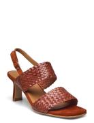 Sandals - Block Heels Sandal Med Hæl Brown ANGULUS