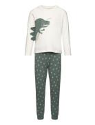 Printed Long Pyjamas Pyjamas Sett Green Mango