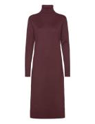 Milasz Roll Neck Long Dress Knelang Kjole Burgundy Saint Tropez