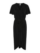 Yasolinda Ss Midi Wrap Dress S. Noos Knelang Kjole Black YAS