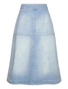 Bles Denim Lunar Skirt Knelangt Skjørt Blue Mads Nørgaard