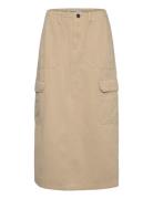 Onlmalfy Long Cargo Skirt Pnt Knelangt Skjørt Beige ONLY