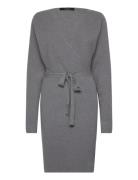 Vmhollyrem Ls V-Neck Dress Ga Noos Knelang Kjole Grey Vero Moda