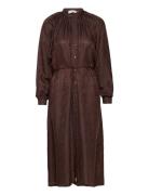 Viscose / Silk Dress Knelang Kjole Brown Rosemunde