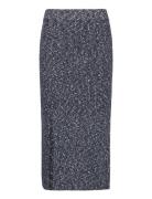 Texture Nep Pencil Skirt Knelangt Skjørt Blue Tommy Hilfiger