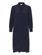 Kalissa Shirt Dress Knelang Kjole Navy Kaffe