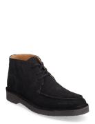 Slhriga New Suede Moc-Toe Chukka B Semskede Boots Snøresko Black Selec...