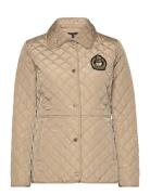 Crest-Patch Diamond-Quilted Jacket Vattert Jakke Khaki Green Lauren Ra...