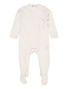 Pointelle Cross-Over Full Body Langermet Bodysuit Cream Copenhagen Col...