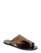 Rosa Khaki Brown Suede Flate Sandaler Brown ATP Atelier