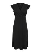 Onlmay S/L Wrap Midi Dress Box Jrs Knelang Kjole Black ONLY