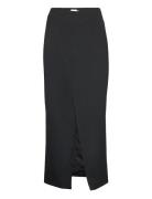 Overlapping Pencil Skirt Knelangt Skjørt Black Hope