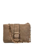 S Teddy Puffed Bag Suede Bags Crossbody Bags Khaki Green Ba&sh